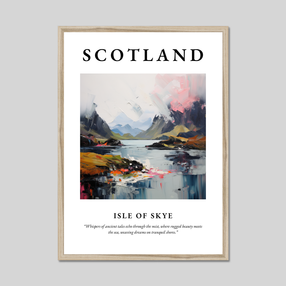 Poster in a natural frame with the word Scotland