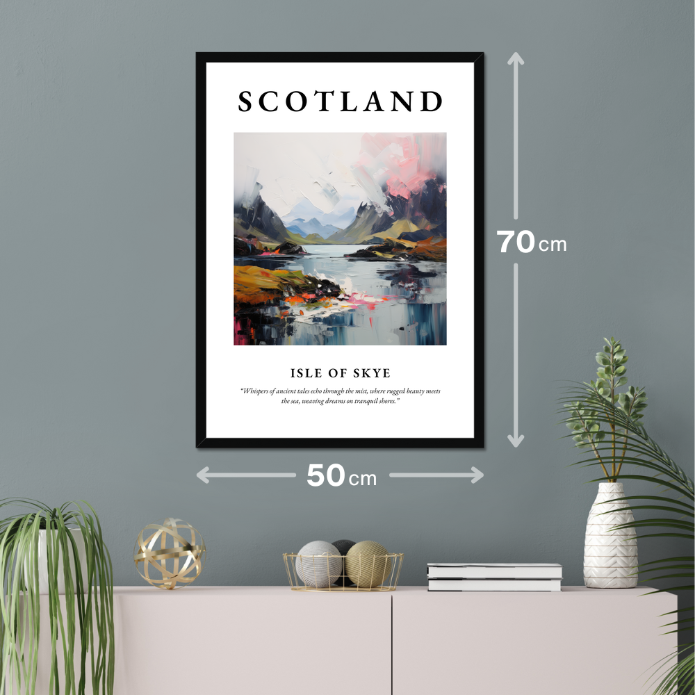 Poster of Isle of Skye hanging on a wall