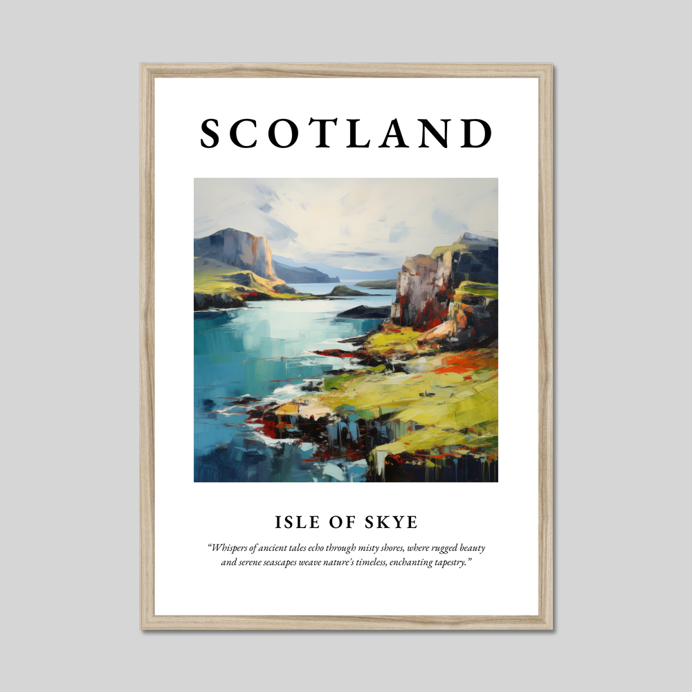 Poster in a natural frame with the word Scotland