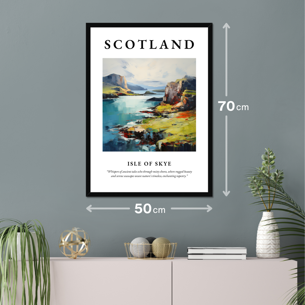 Poster of Isle of Skye hanging on a wall