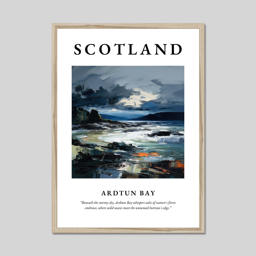 Poster in a natural frame with the word Scotland