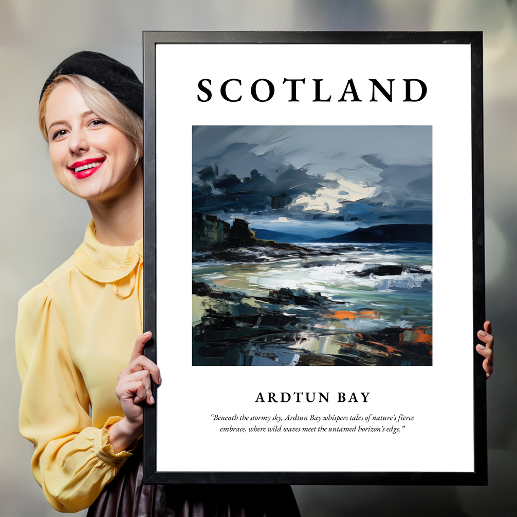 Person holding a poster of Ardtun Bay