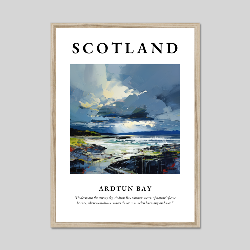 Poster in a natural frame with the word Scotland