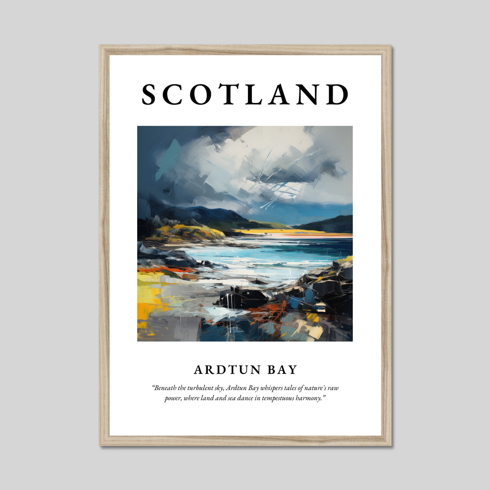 Poster in a natural frame with the word Scotland