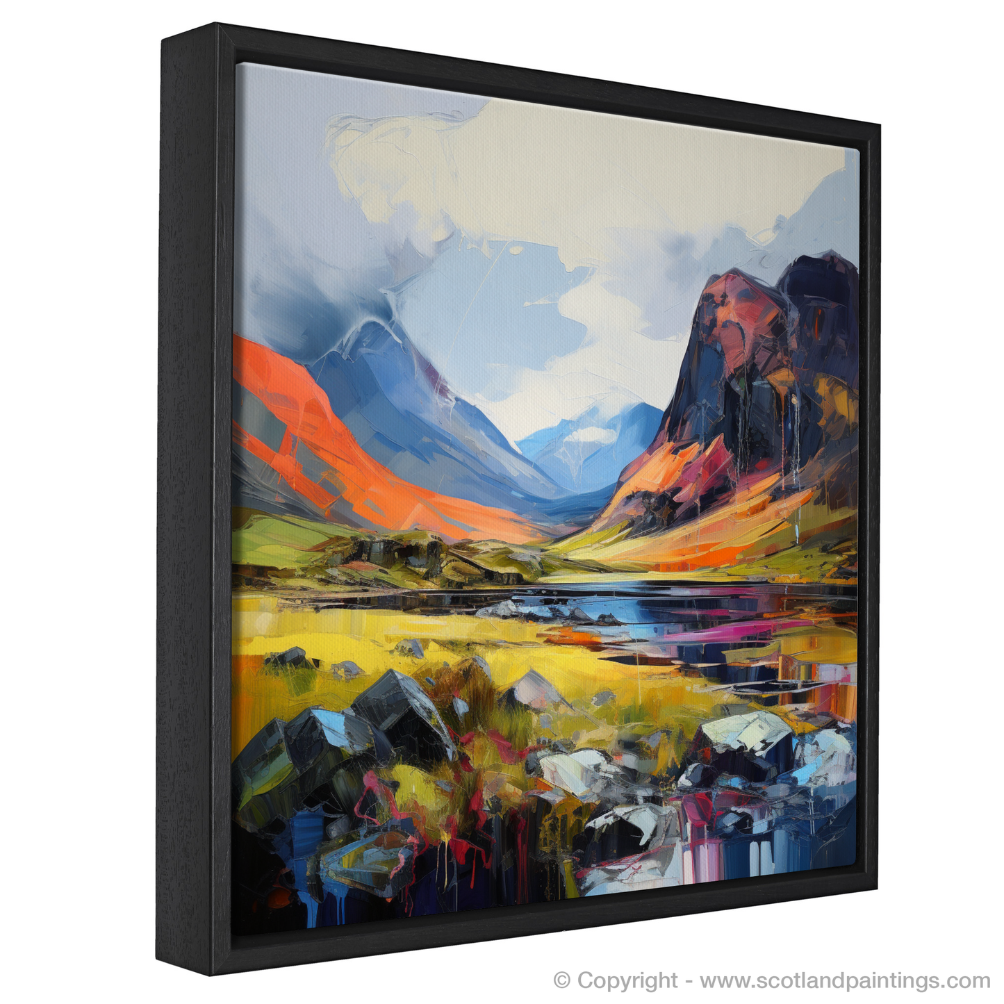 Painting and Art Print of Creag Leacach. Creag Leacach: An Expressionist Ode to the Scottish Highlands.