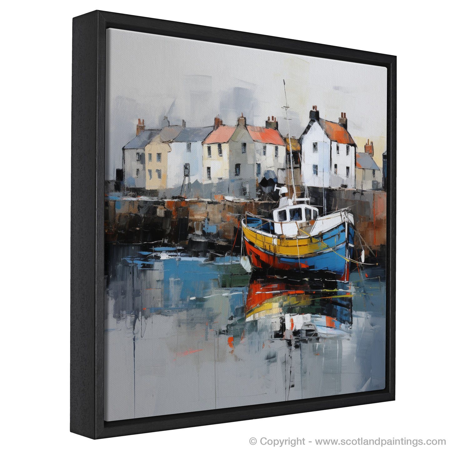 Painting and Art Print of Crail Harbour, Fife entitled "Expressionist Enchantment of Crail Harbour".