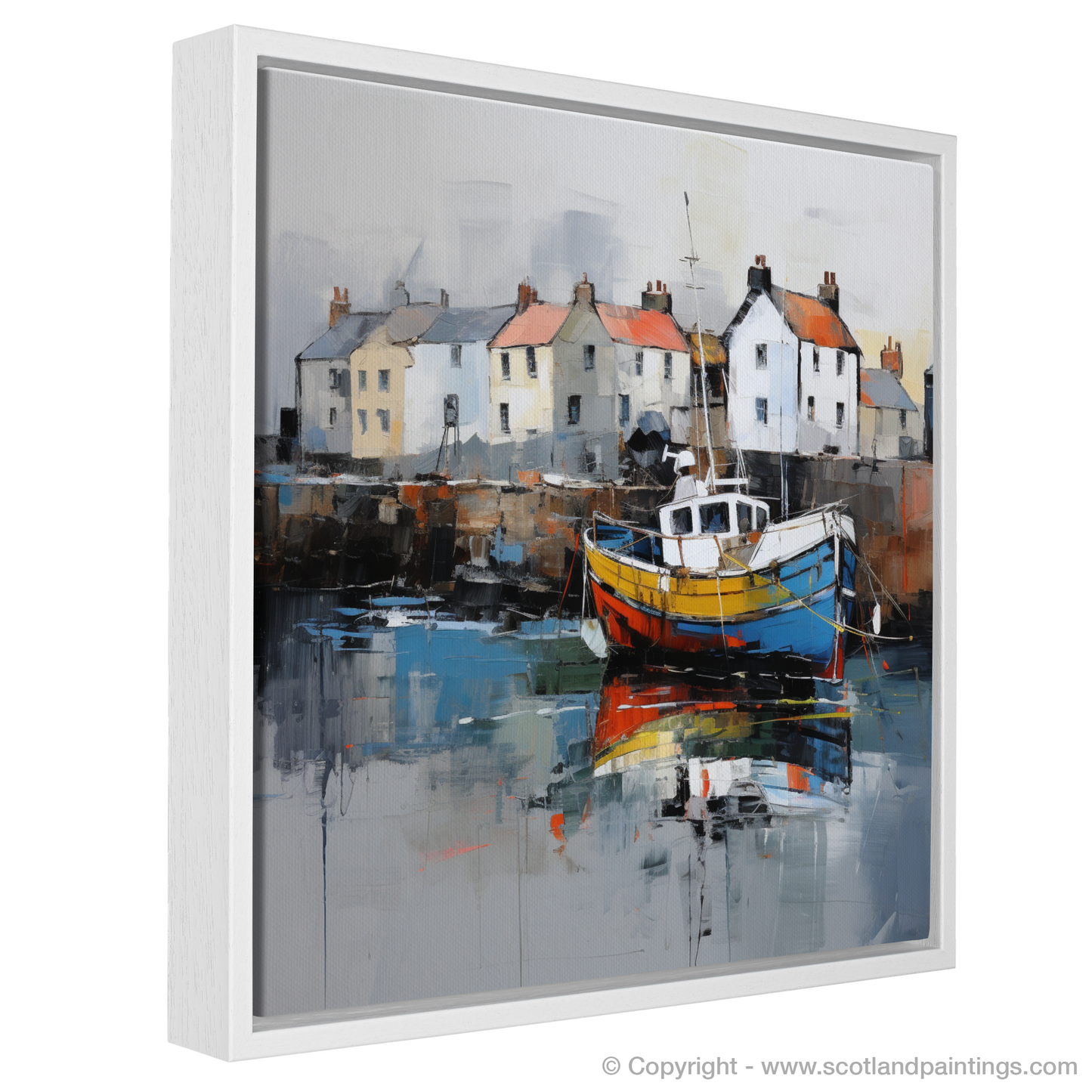 Painting and Art Print of Crail Harbour, Fife entitled "Expressionist Enchantment of Crail Harbour".