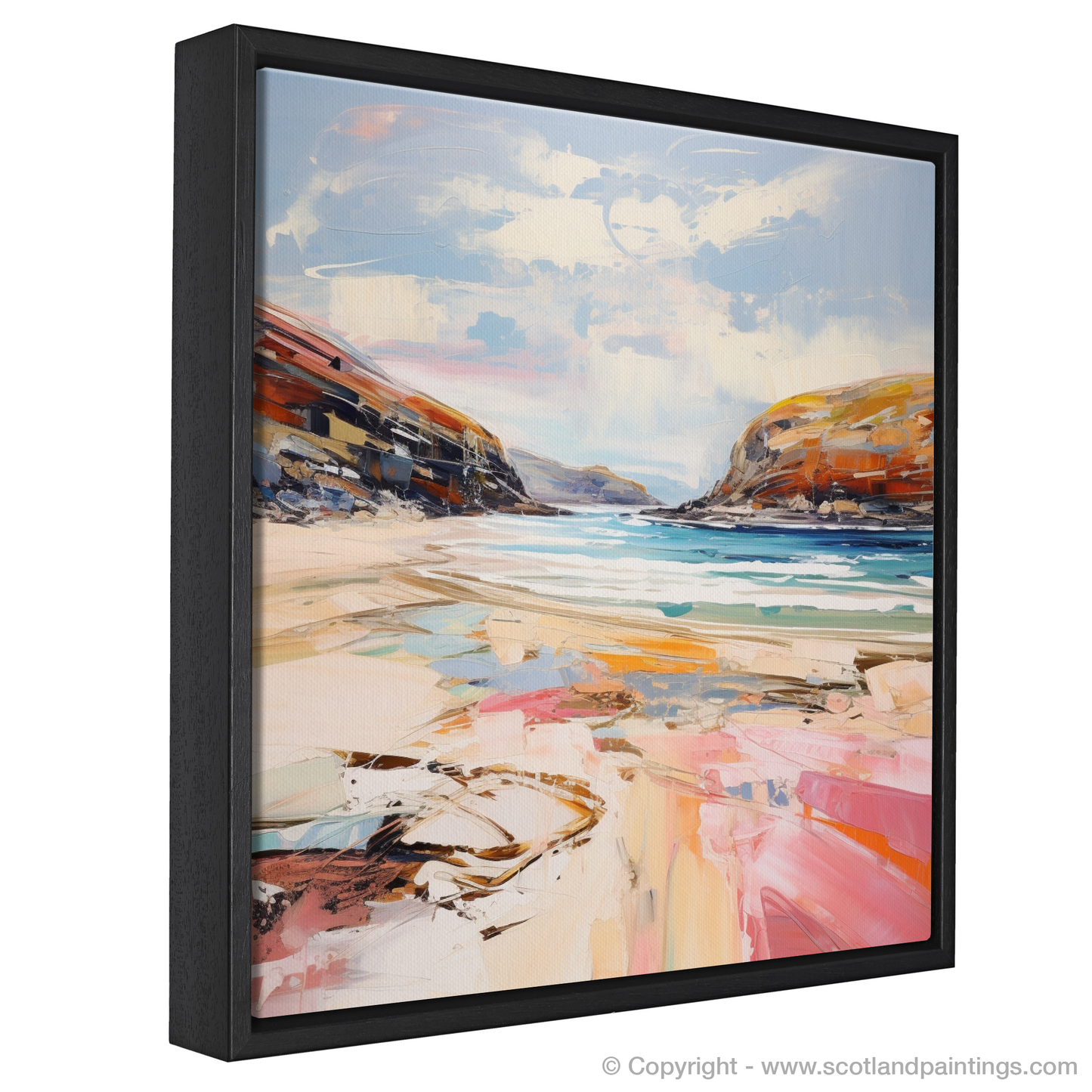 Painting and Art Print of Sandwood Bay, Sutherland. Wild Rush of Sandwood Bay.