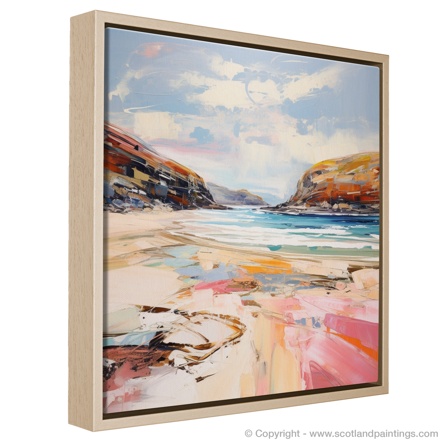 Painting and Art Print of Sandwood Bay, Sutherland. Wild Rush of Sandwood Bay.