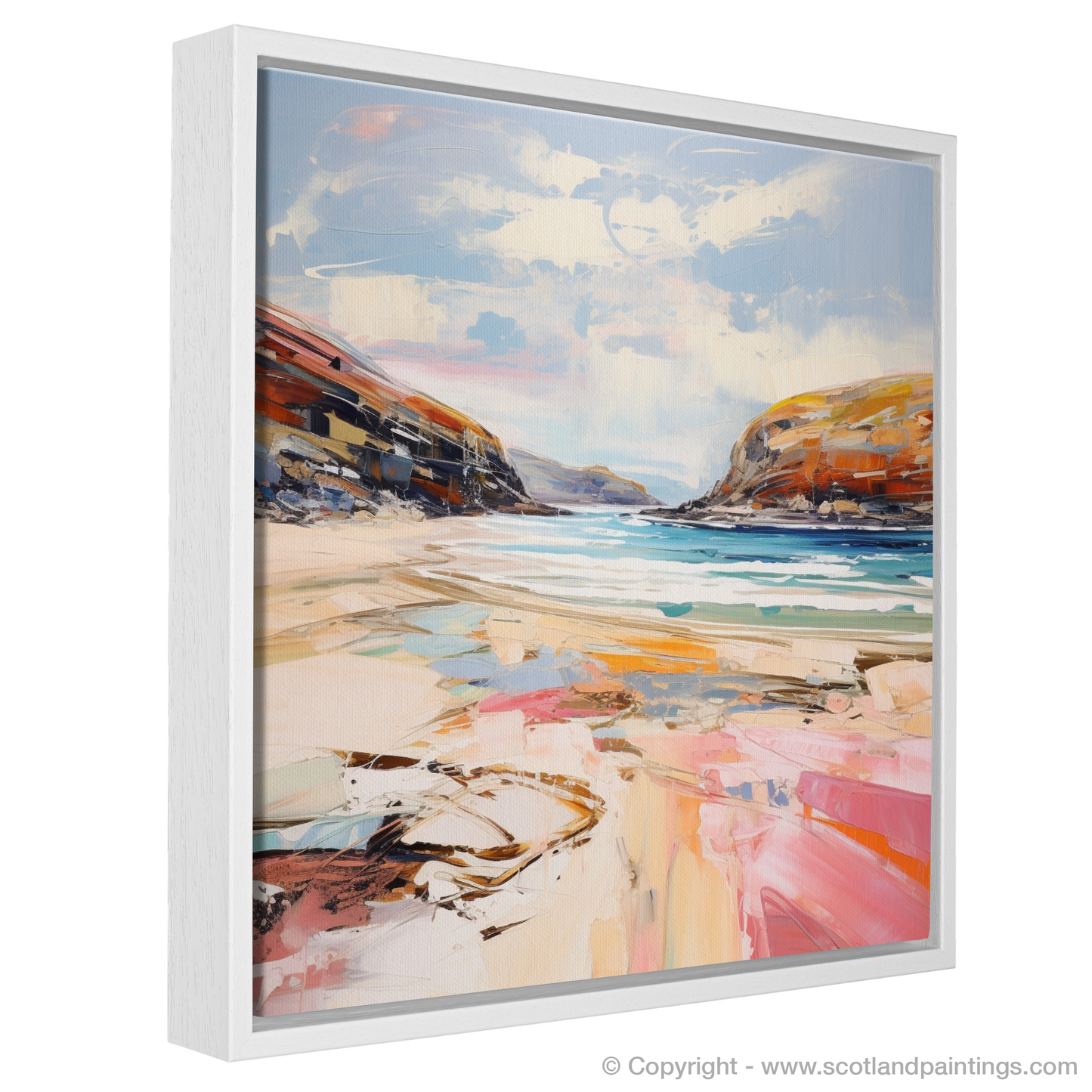 Painting and Art Print of Sandwood Bay, Sutherland. Wild Rush of Sandwood Bay.