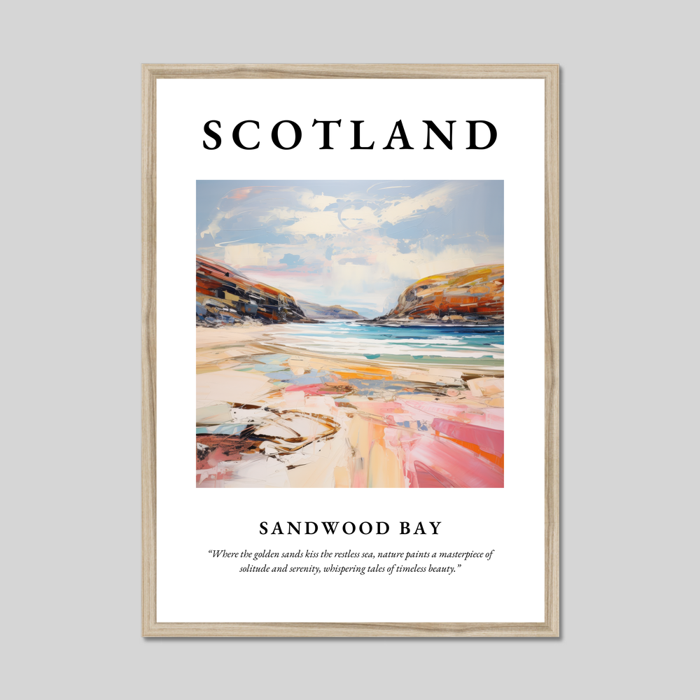 Poster in a natural frame with the word Scotland