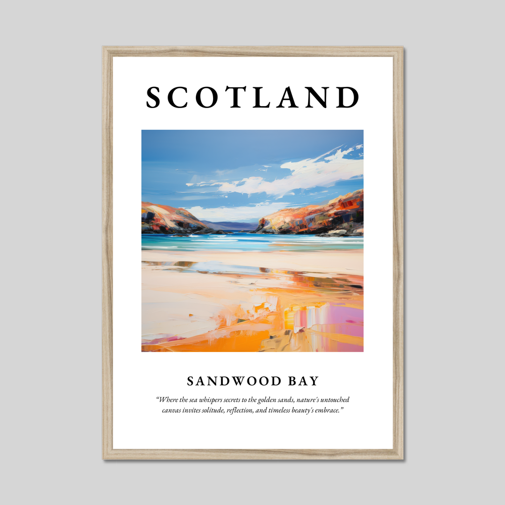 Poster in a natural frame with the word Scotland