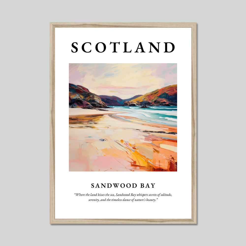 Poster in a natural frame with the word Scotland