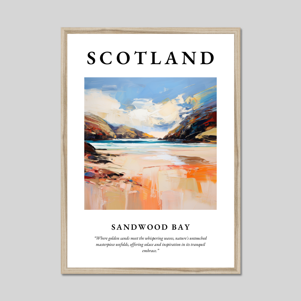 Poster in a natural frame with the word Scotland