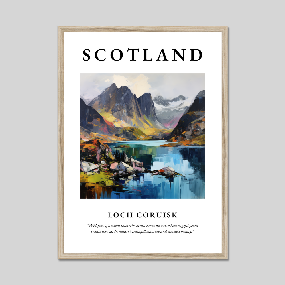 Poster in a natural frame with the word Scotland