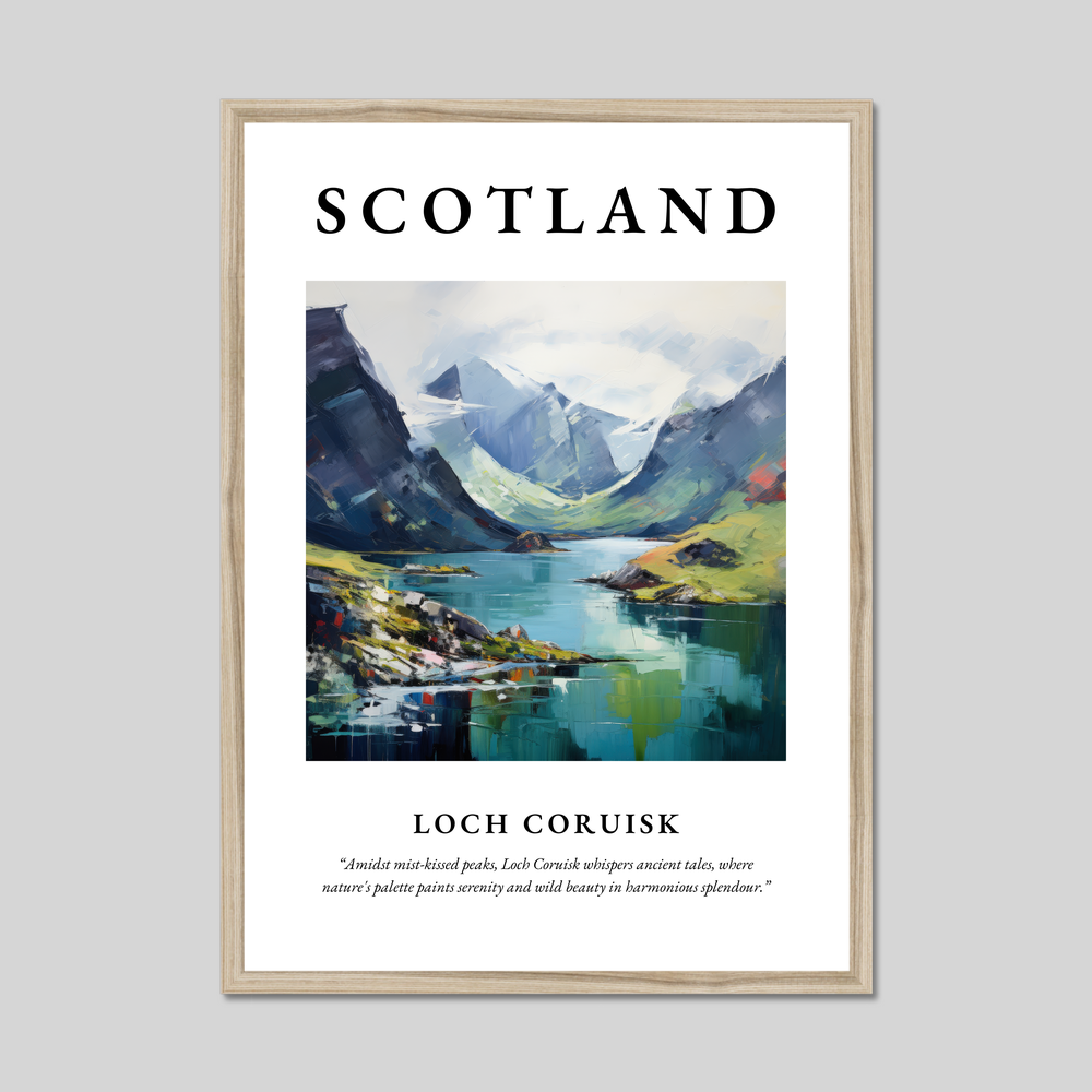 Poster in a natural frame with the word Scotland