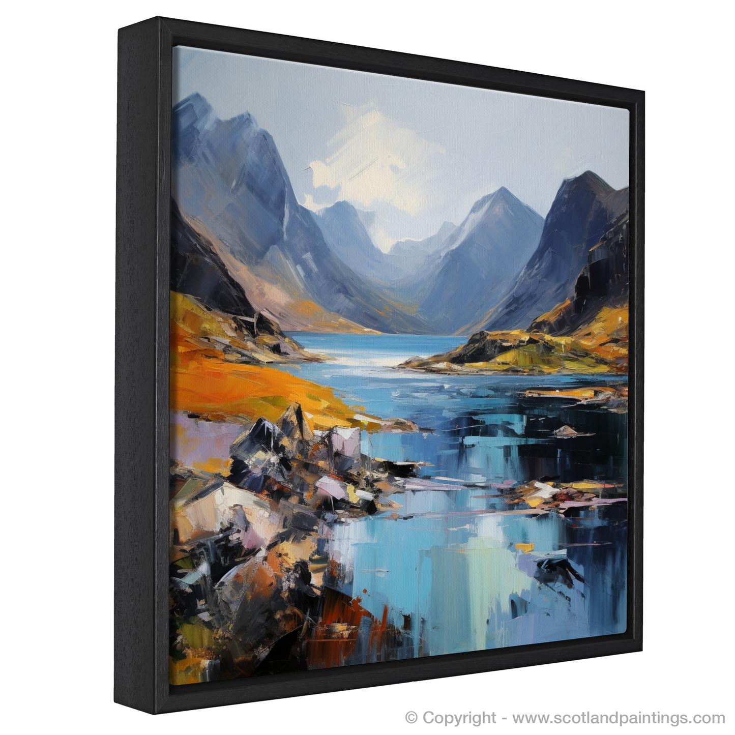 Painting and Art Print of Loch Coruisk, Isle of Skye entitled "Mystic Echoes of Loch Coruisk".