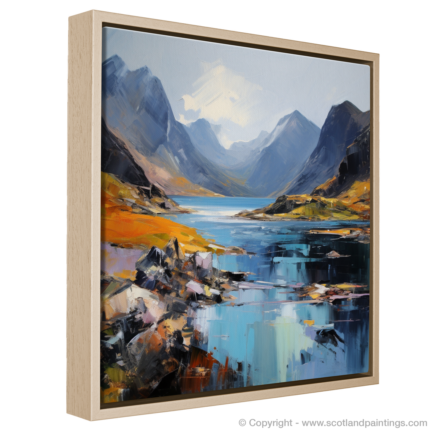 Painting and Art Print of Loch Coruisk, Isle of Skye entitled "Mystic Echoes of Loch Coruisk".