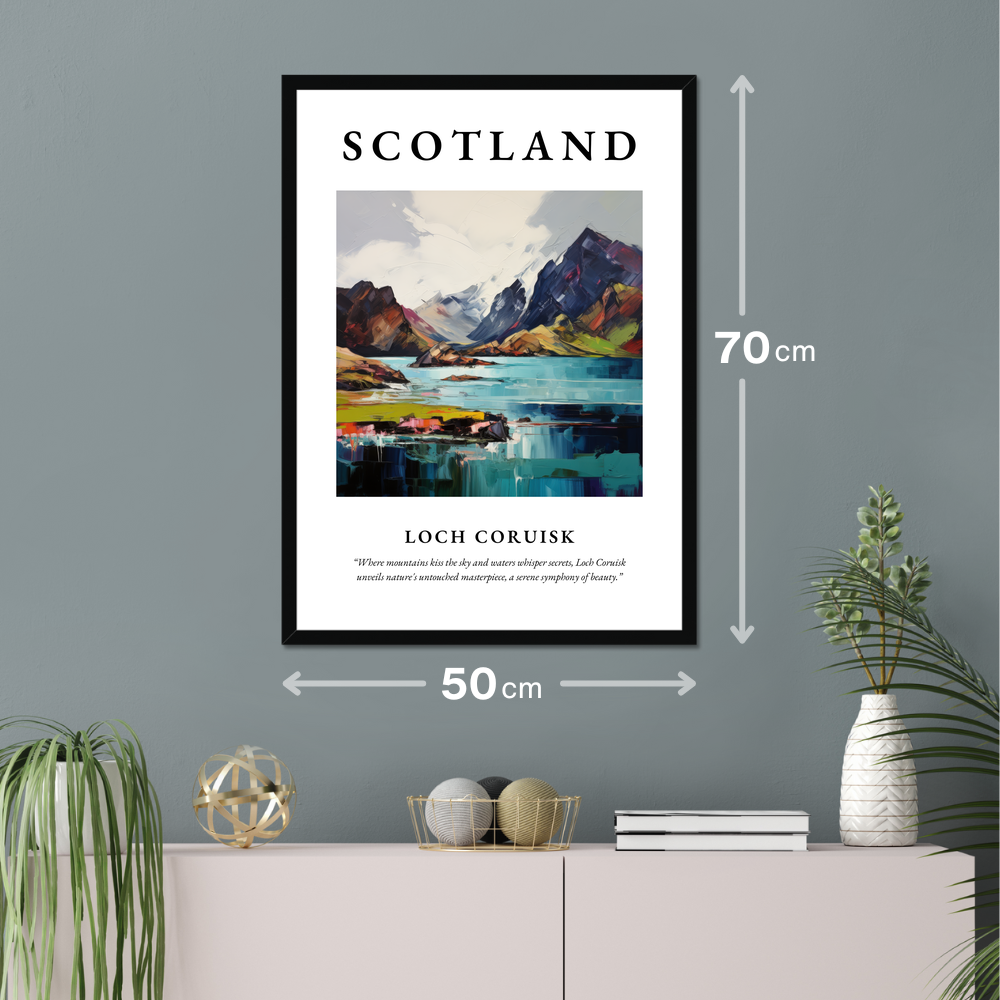 Poster of Loch Coruisk hanging on a wall