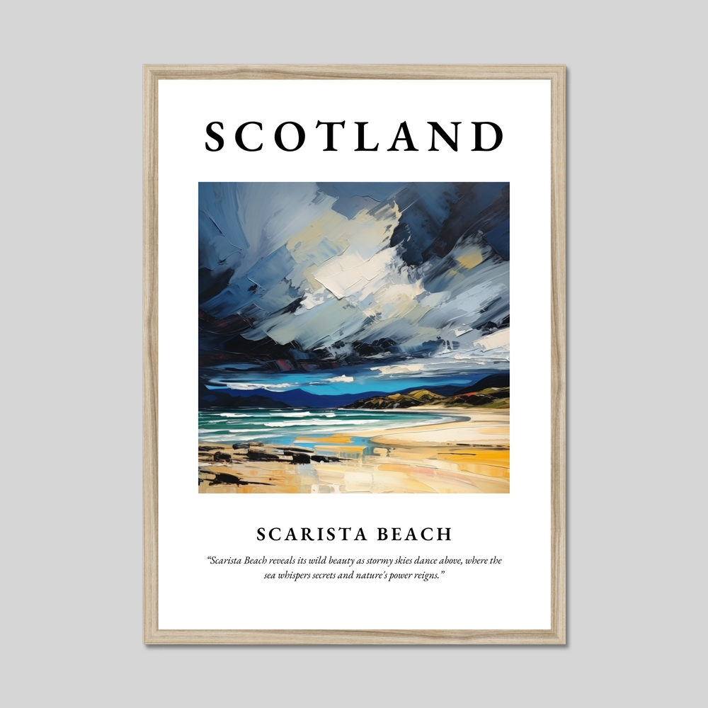 Poster in a natural frame with the word Scotland