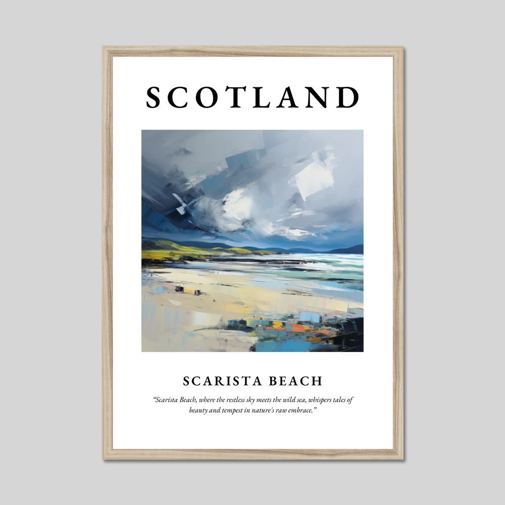 Poster in a natural frame with the word Scotland