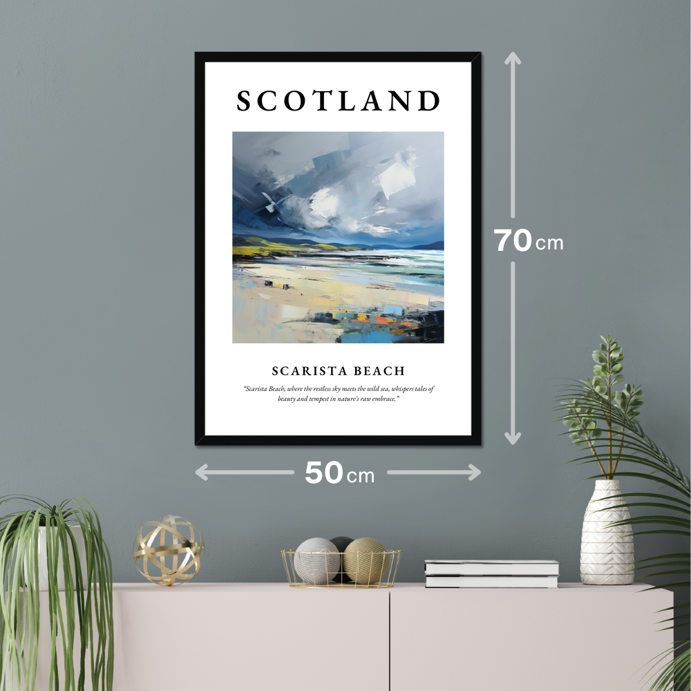 Poster of Scarista Beach hanging on a wall