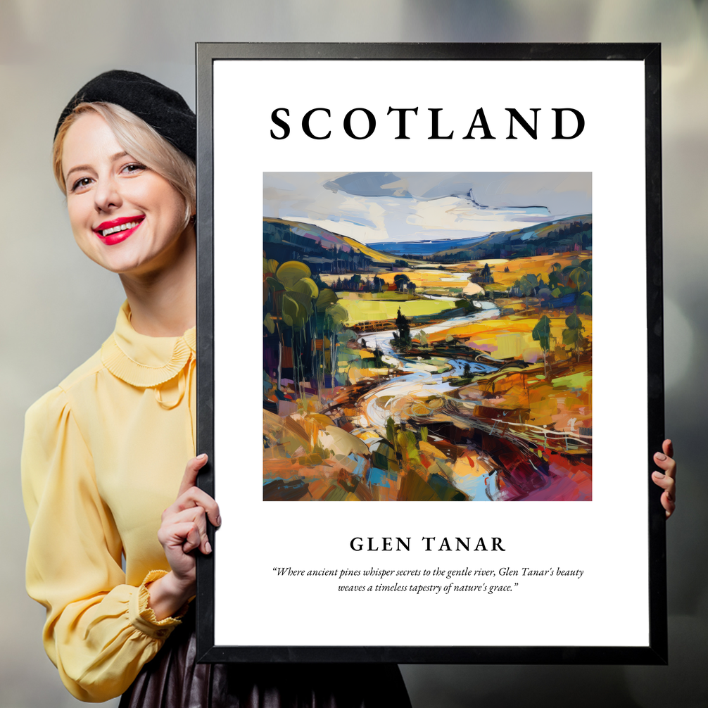 Person holding a poster of Glen Tanar