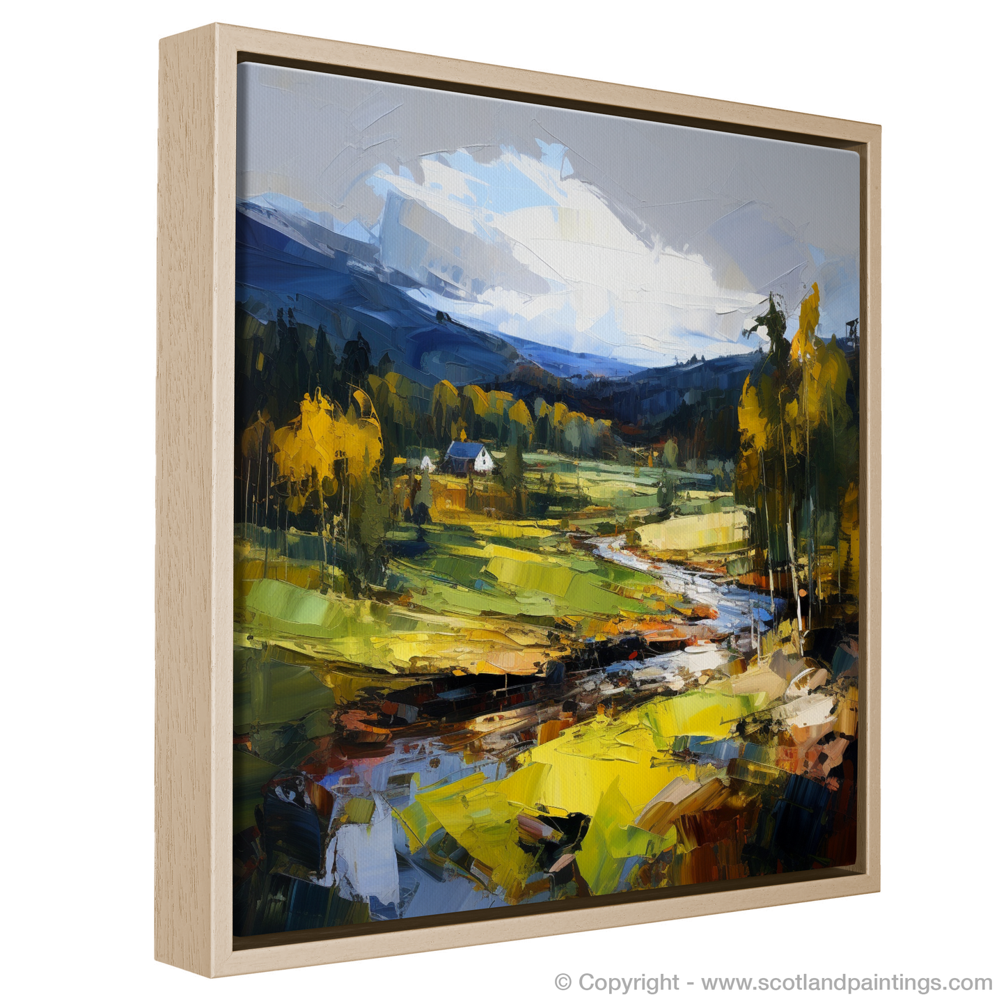 Painting and Art Print of Glen Tanar, Aberdeenshire entitled "Expressionist Enchantment of Glen Tanar Aberdeenshire".