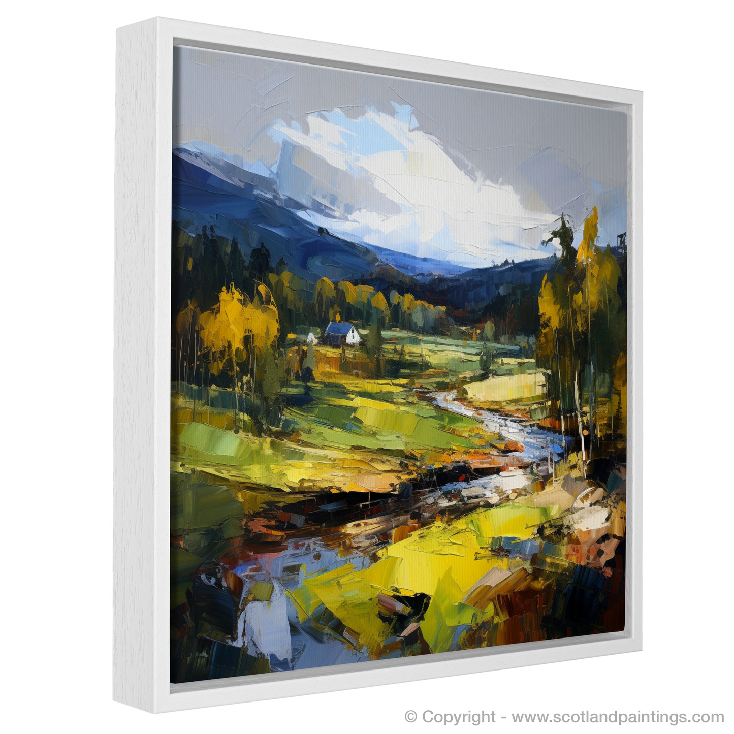 Painting and Art Print of Glen Tanar, Aberdeenshire entitled "Expressionist Enchantment of Glen Tanar Aberdeenshire".