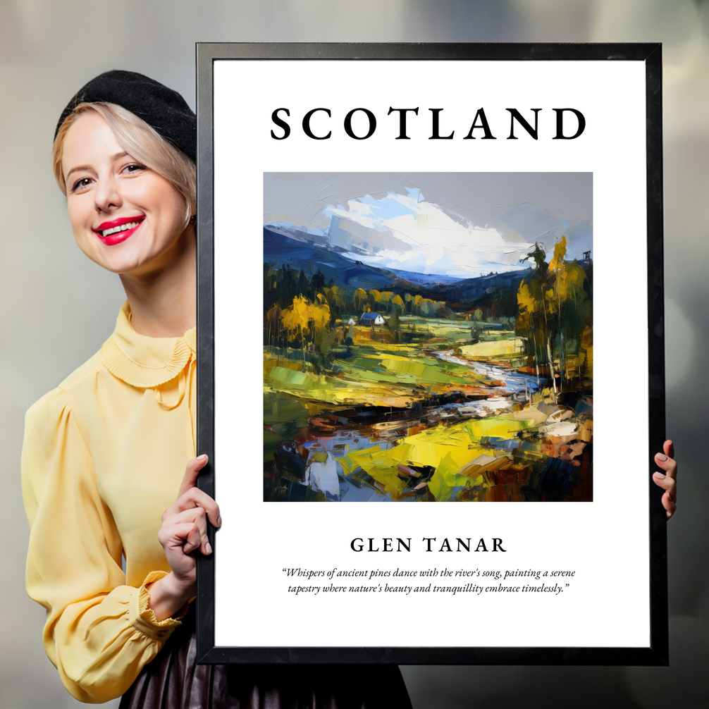 Person holding a poster of Glen Tanar