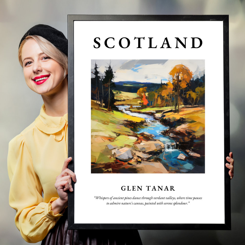 Person holding a poster of Glen Tanar