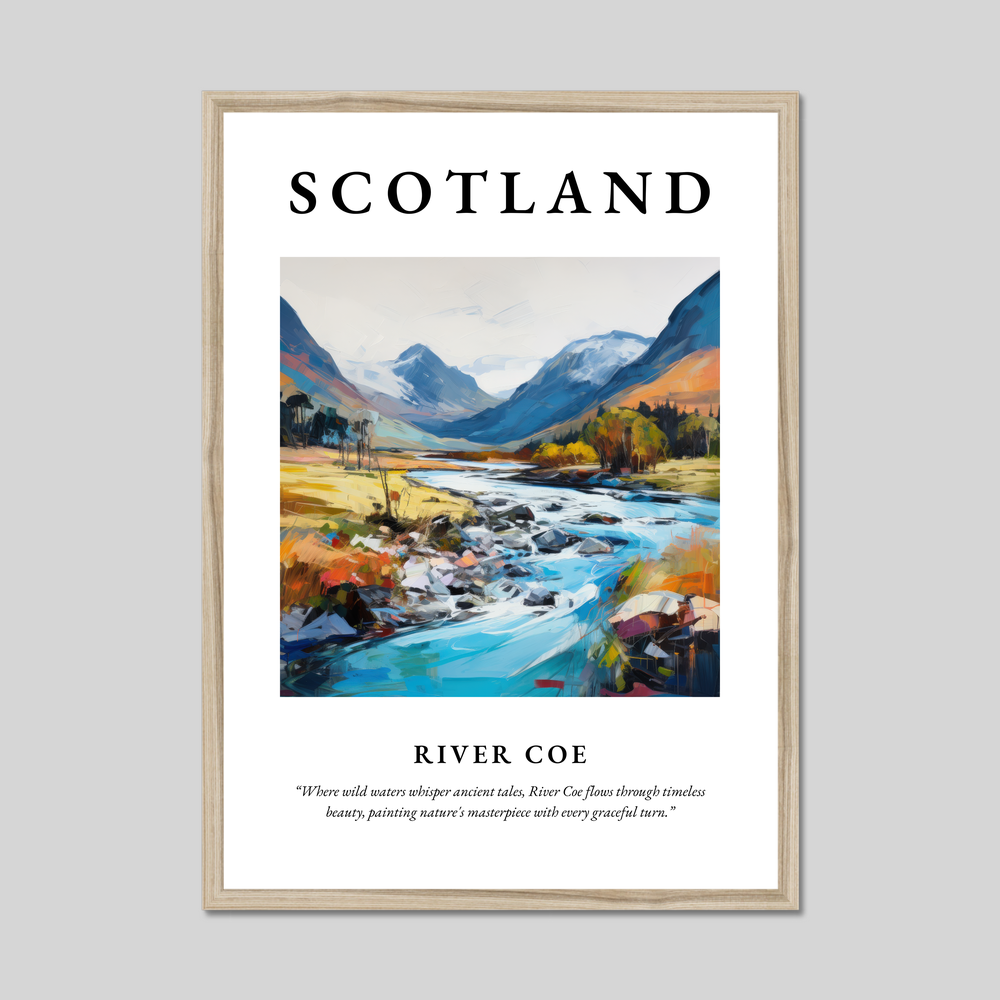 Poster in a natural frame with the word Scotland