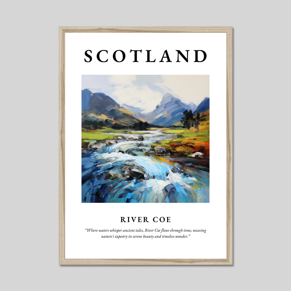 Poster in a natural frame with the word Scotland