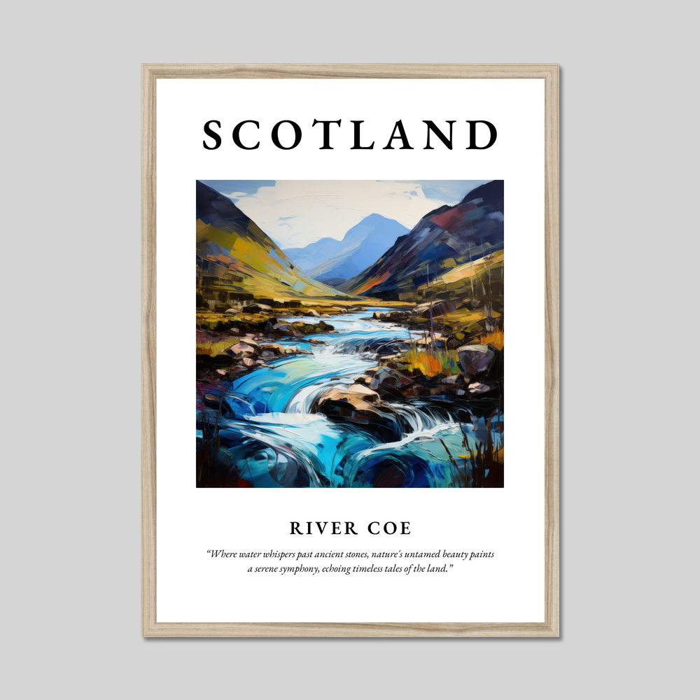 Poster in a natural frame with the word Scotland