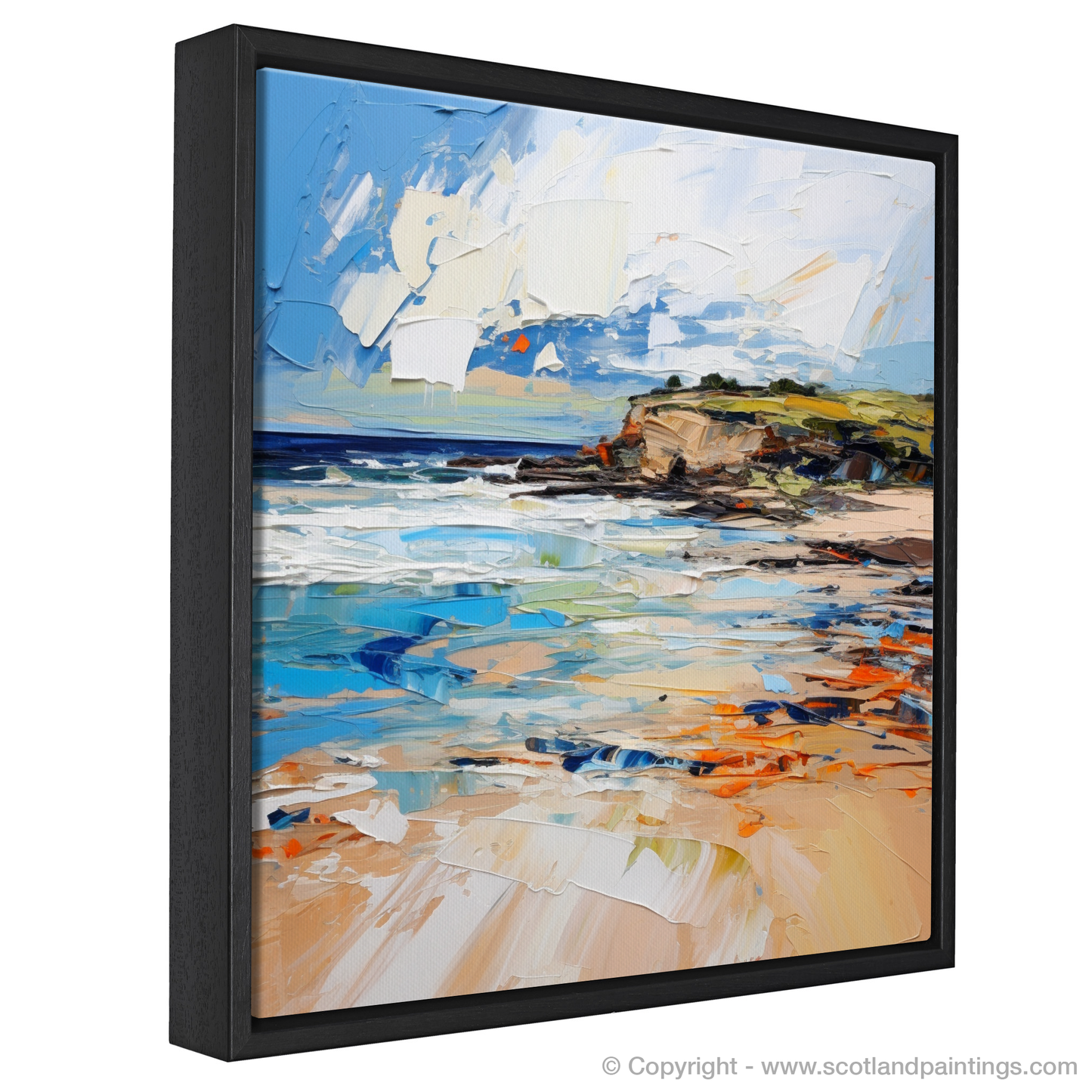 Painting and Art Print of West Sands, St Andrews entitled "Expressionist Ode to West Sands St Andrews".