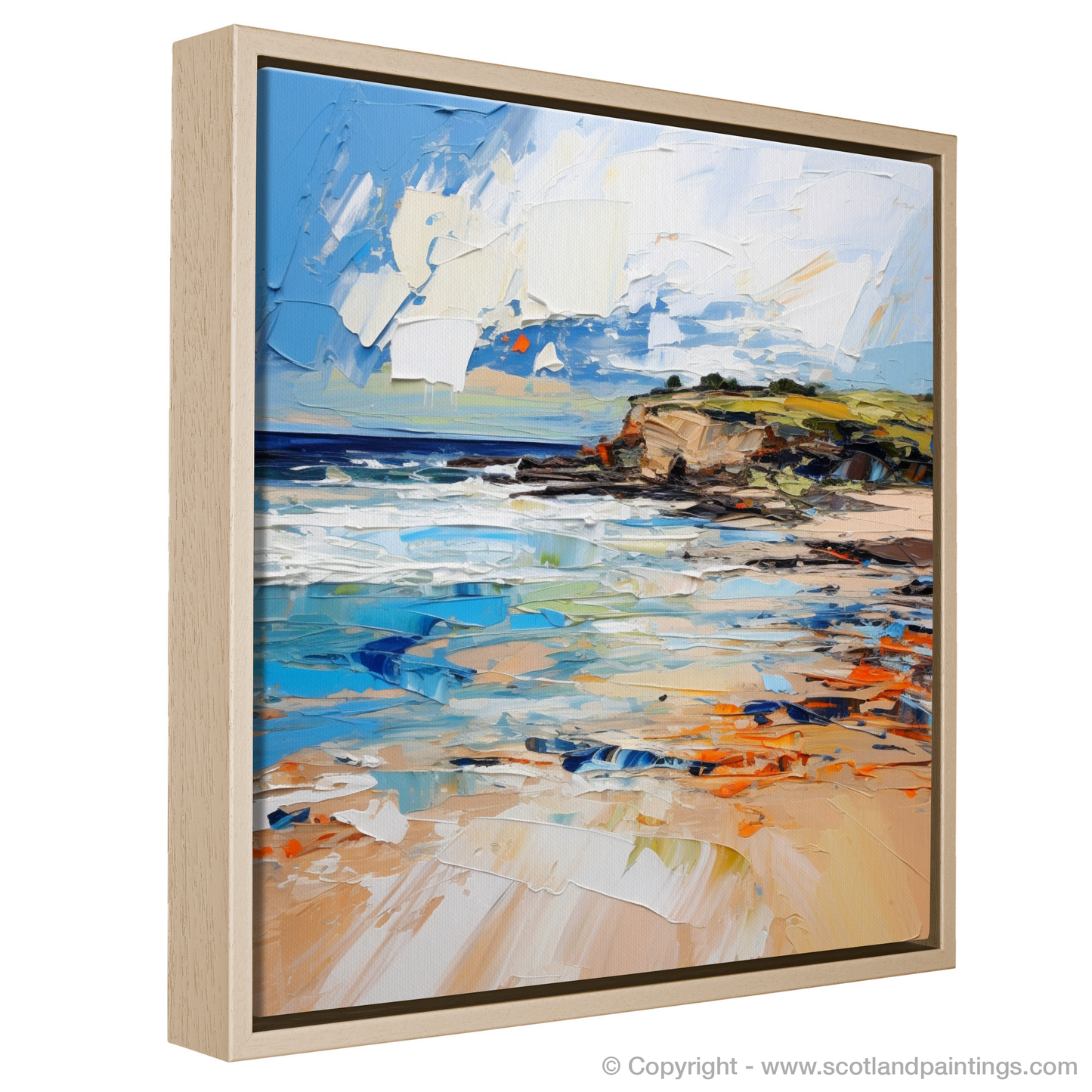 Painting and Art Print of West Sands, St Andrews entitled "Expressionist Ode to West Sands St Andrews".