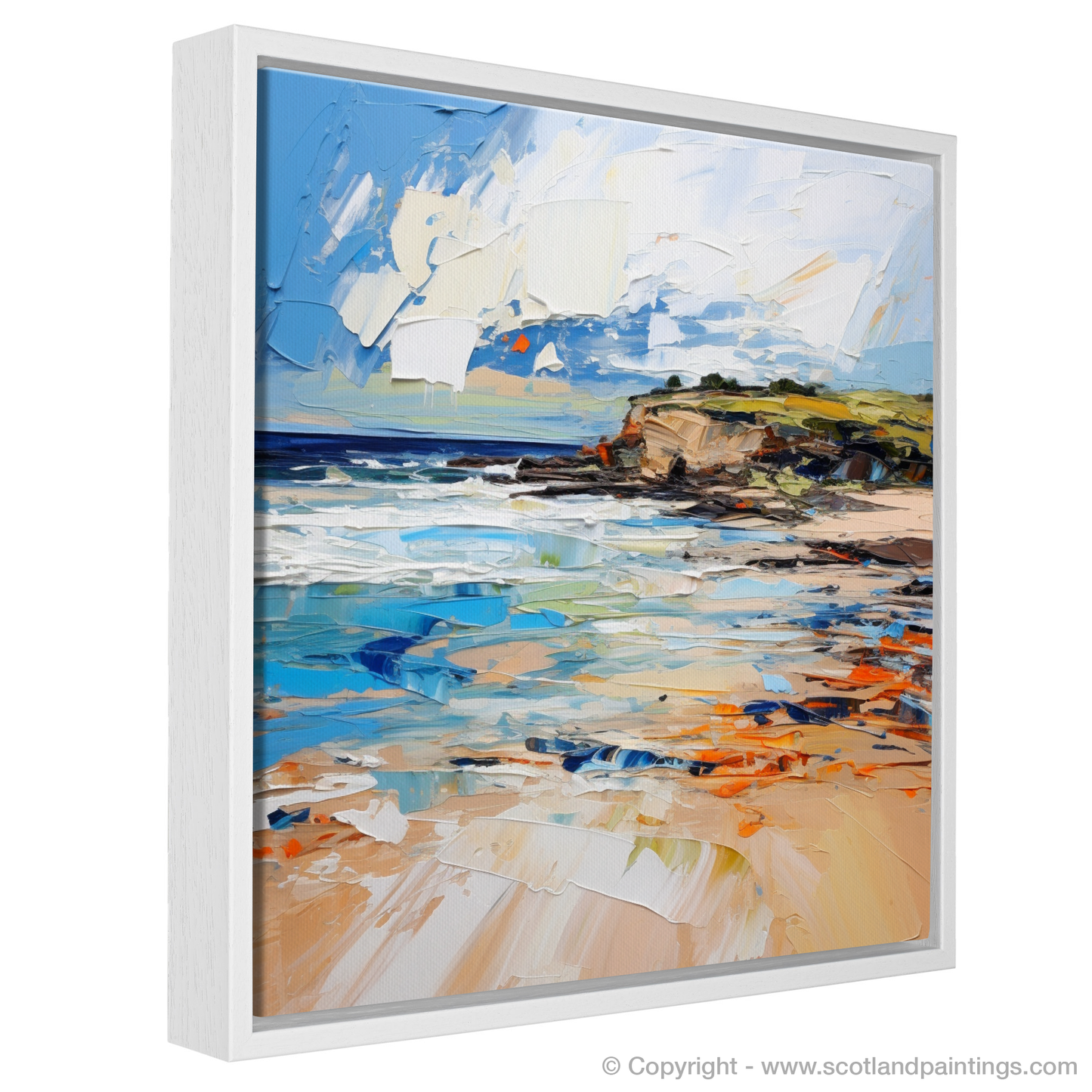 Painting and Art Print of West Sands, St Andrews entitled "Expressionist Ode to West Sands St Andrews".