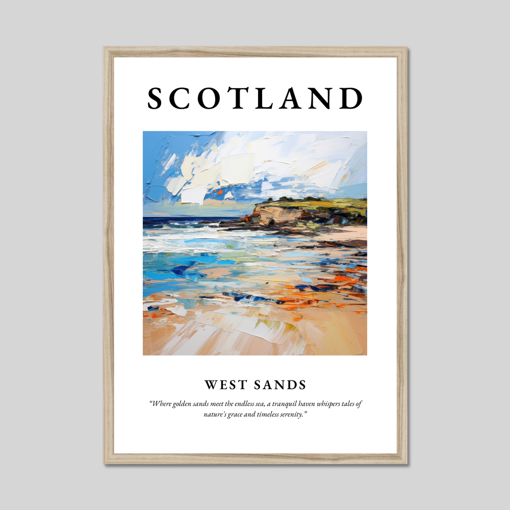 Poster in a natural frame with the word Scotland