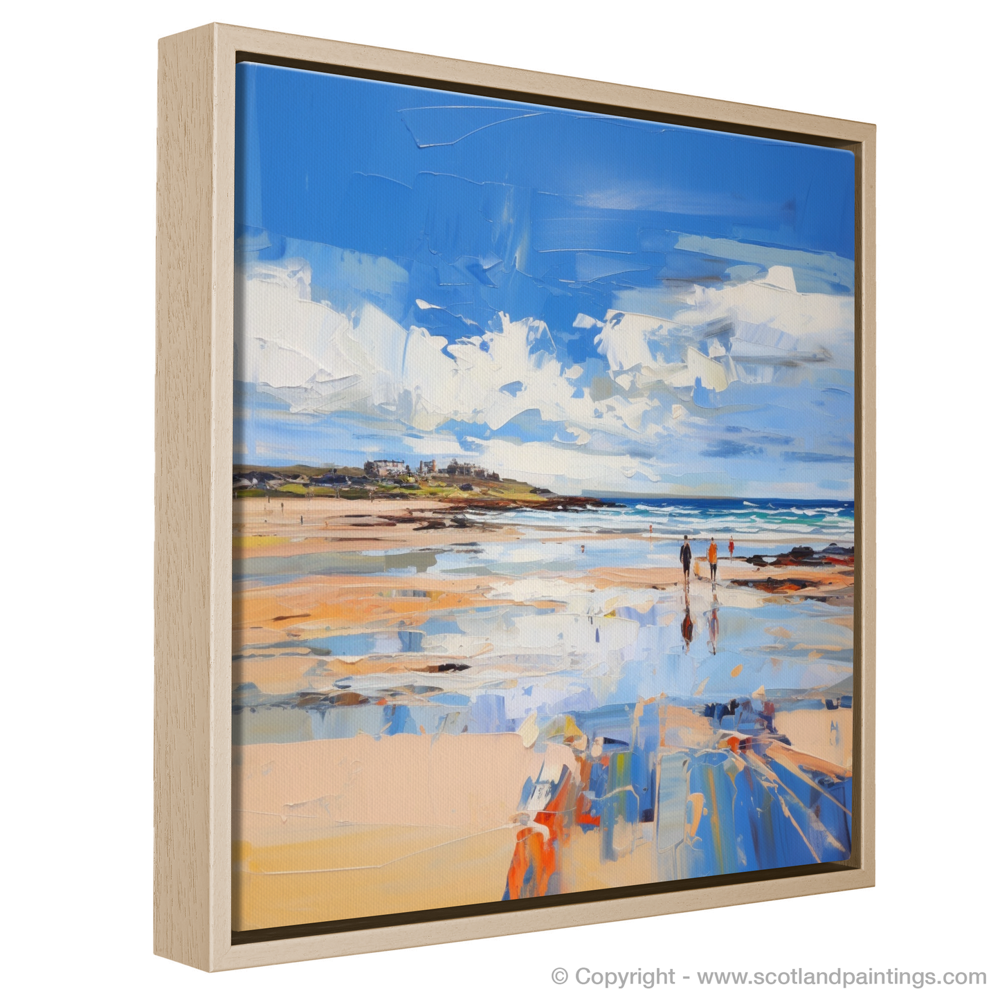 Painting and Art Print of West Sands, St Andrews entitled "West Sands Whispers: An Expressionist Ode to Scottish Shores".