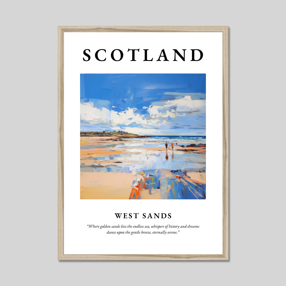 Poster in a natural frame with the word Scotland