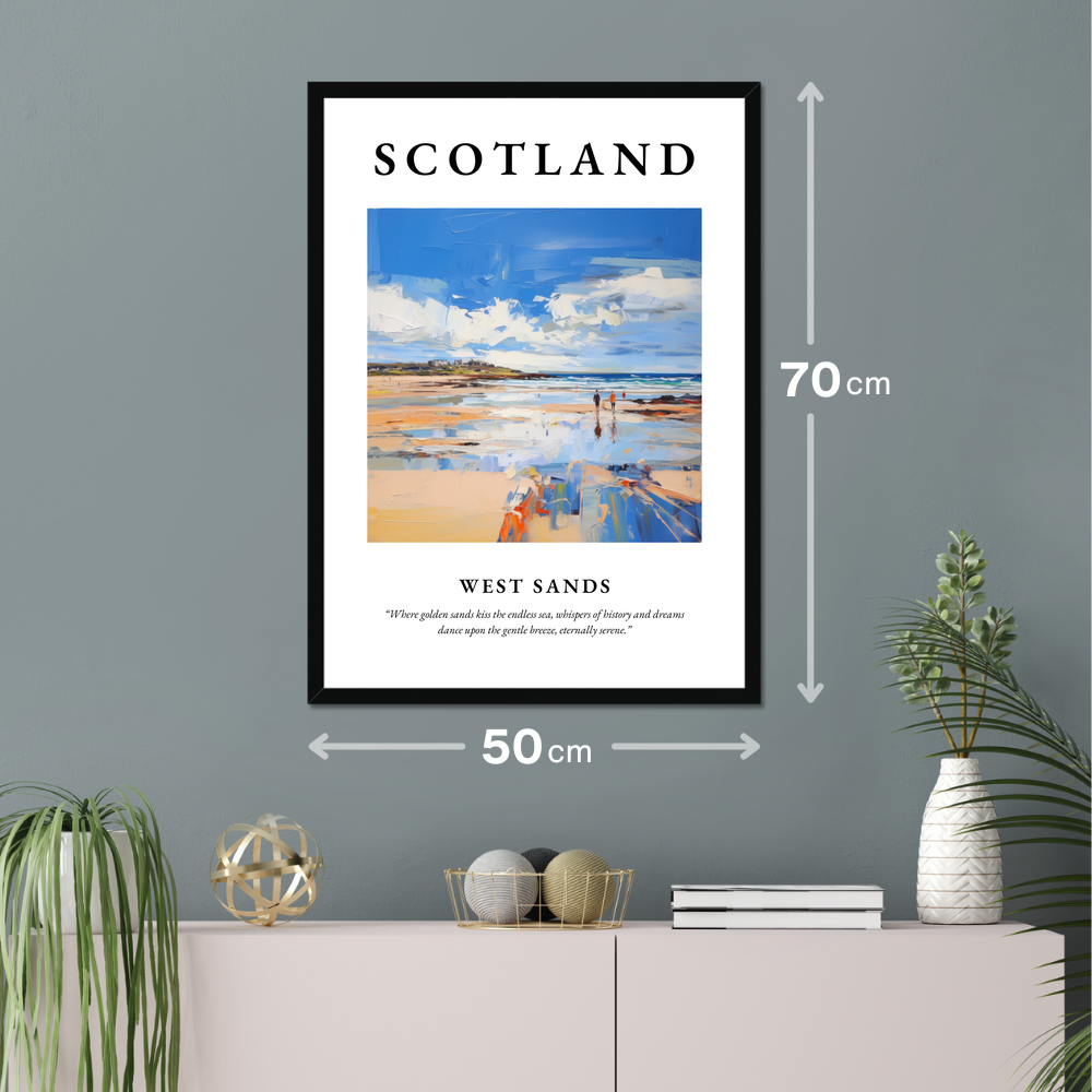 Poster of West Sands hanging on a wall