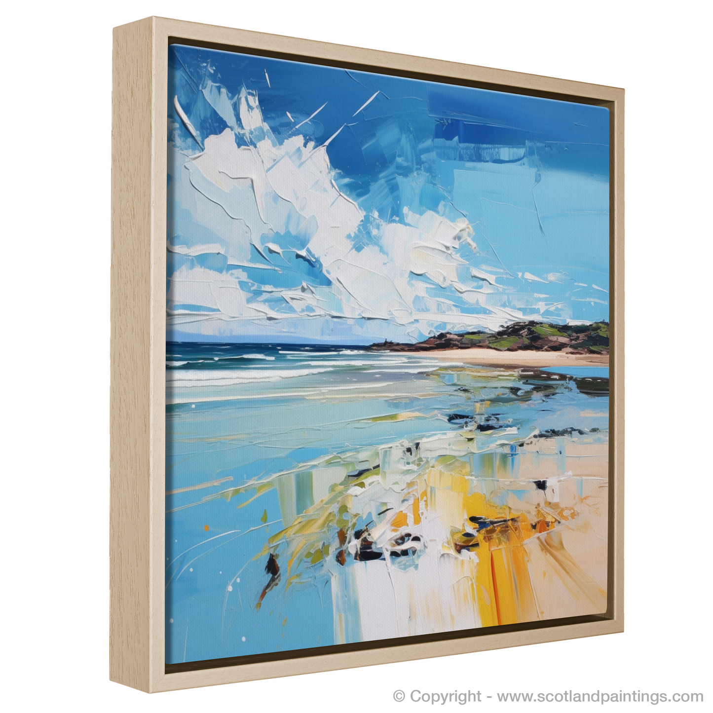 Painting and Art Print of West Sands, St Andrews entitled "Wild Spirit of West Sands - An Expressionist Homage to the Scottish Coast".