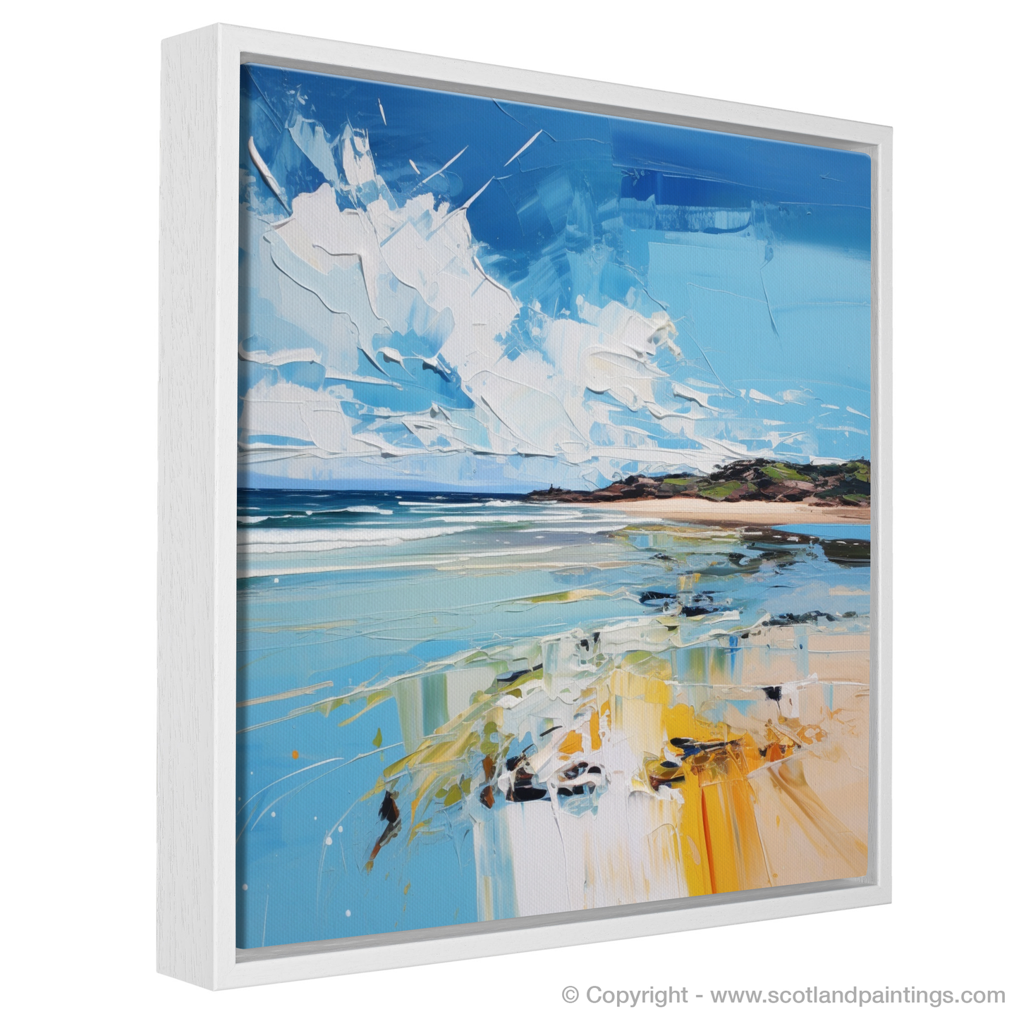 Painting and Art Print of West Sands, St Andrews entitled "Wild Spirit of West Sands - An Expressionist Homage to the Scottish Coast".