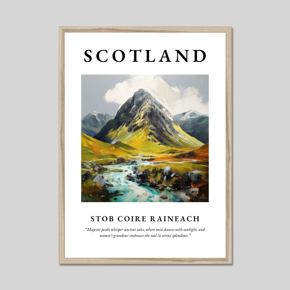 Poster in a natural frame with the word Scotland