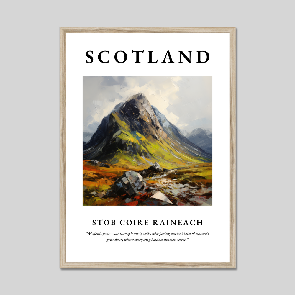 Poster in a natural frame with the word Scotland