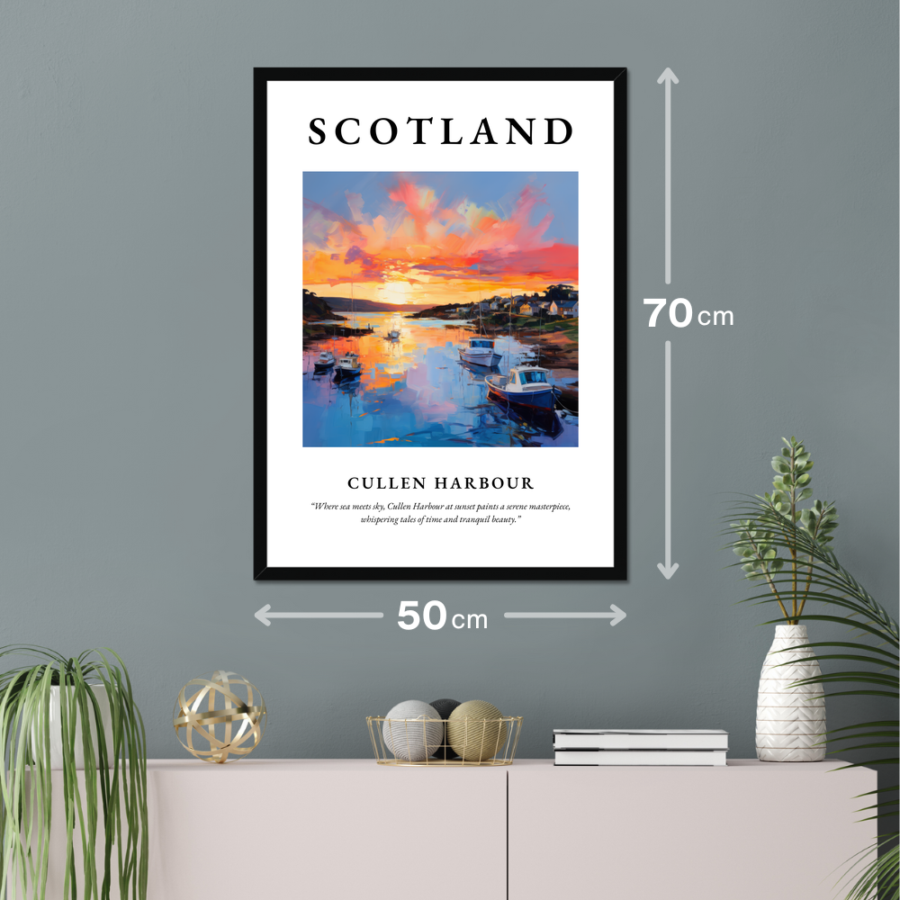 Poster of Cullen Harbour hanging on a wall