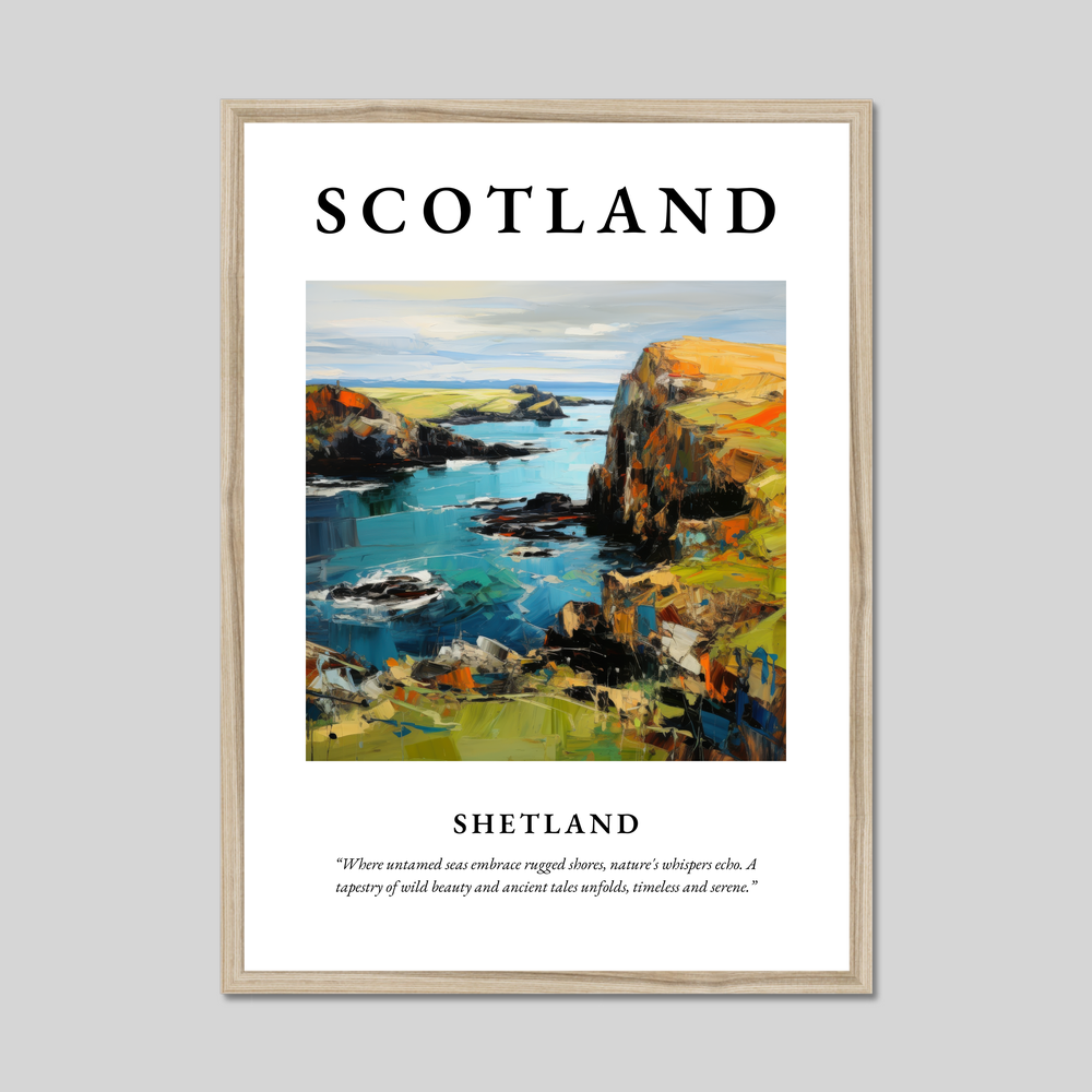 Poster in a natural frame with the word Scotland