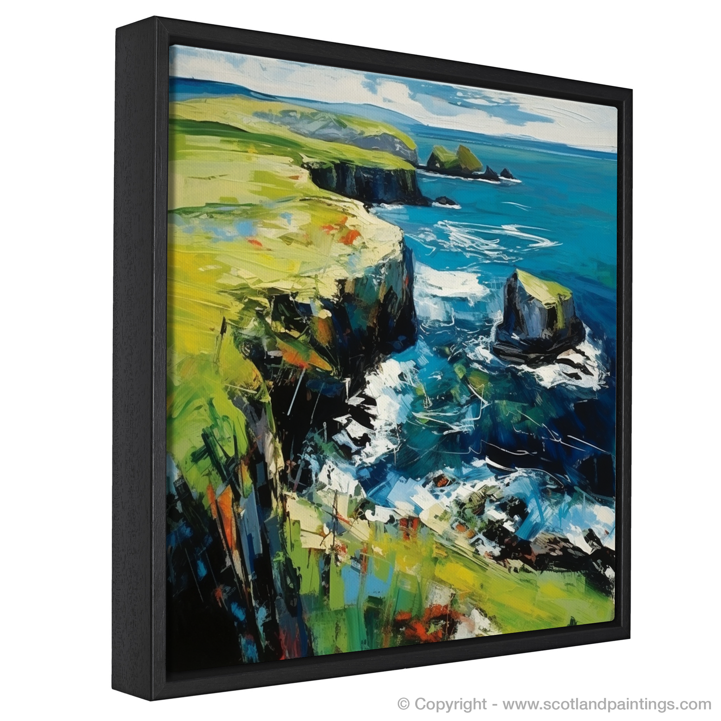 Painting and Art Print of Shetland, North of mainland Scotland entitled "Shetland's Untamed Essence".