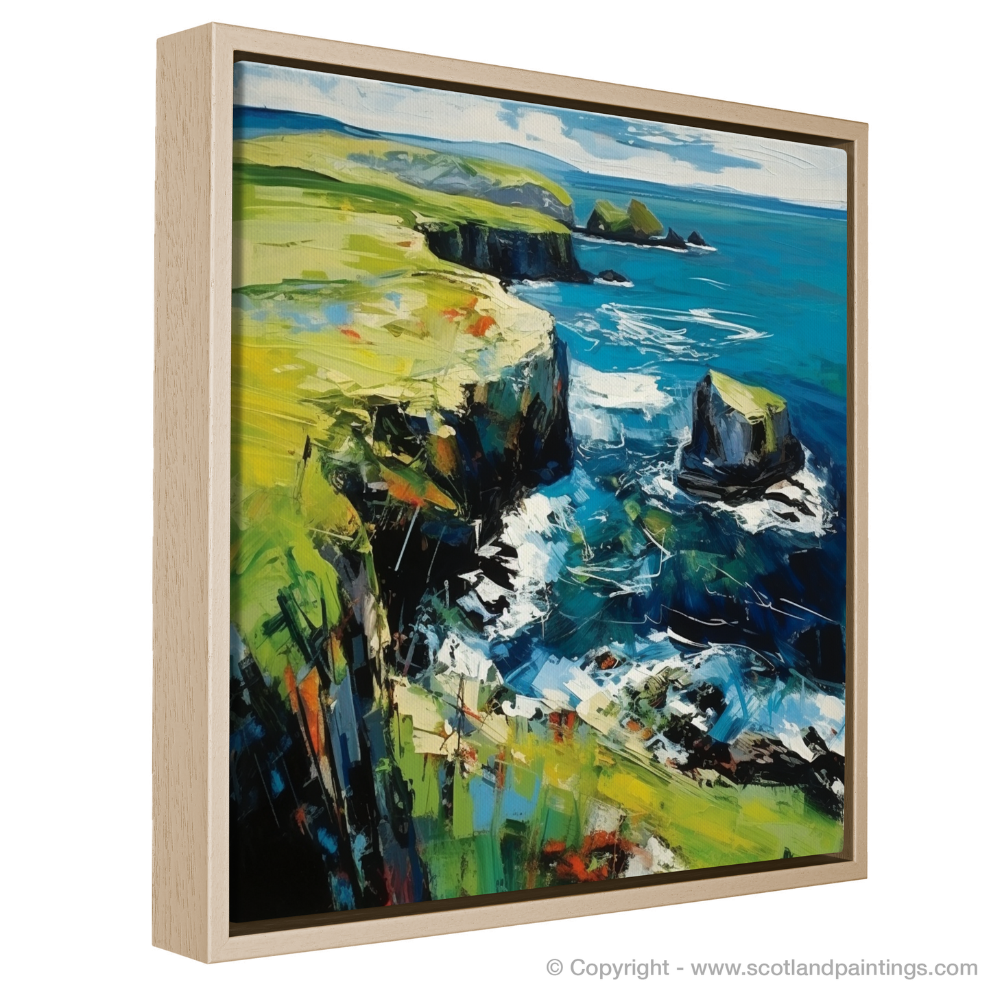 Painting and Art Print of Shetland, North of mainland Scotland entitled "Shetland's Untamed Essence".