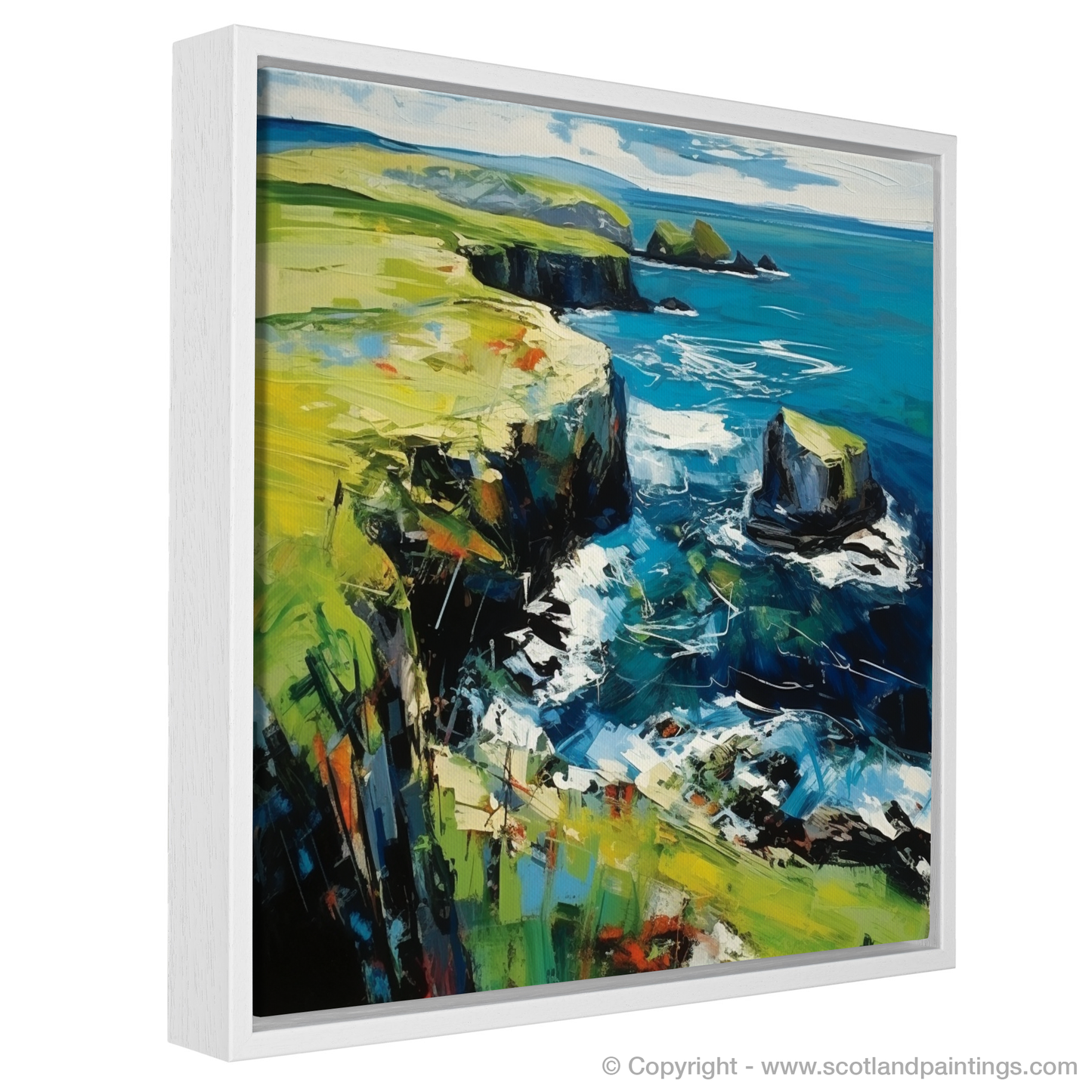 Painting and Art Print of Shetland, North of mainland Scotland entitled "Shetland's Untamed Essence".